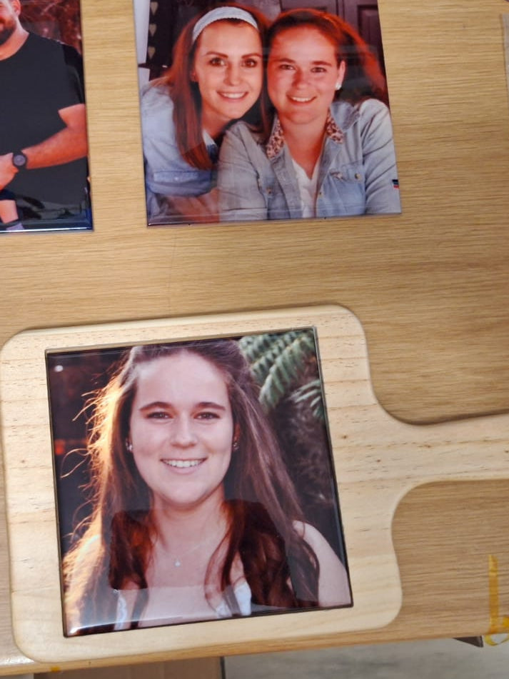 Custom Photo Wooden Serving Board – Personalized Ceramic Tile Cutting Board by Daisy's Printing