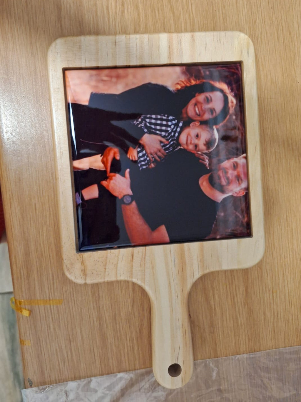 Custom Photo Wooden Serving Board – Personalized Ceramic Tile Cutting Board by Daisy's Printing