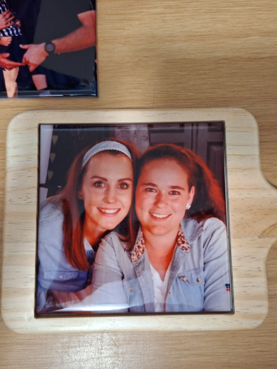 Custom Photo Wooden Serving Board – Personalized Ceramic Tile Cutting Board by Daisy's Printing