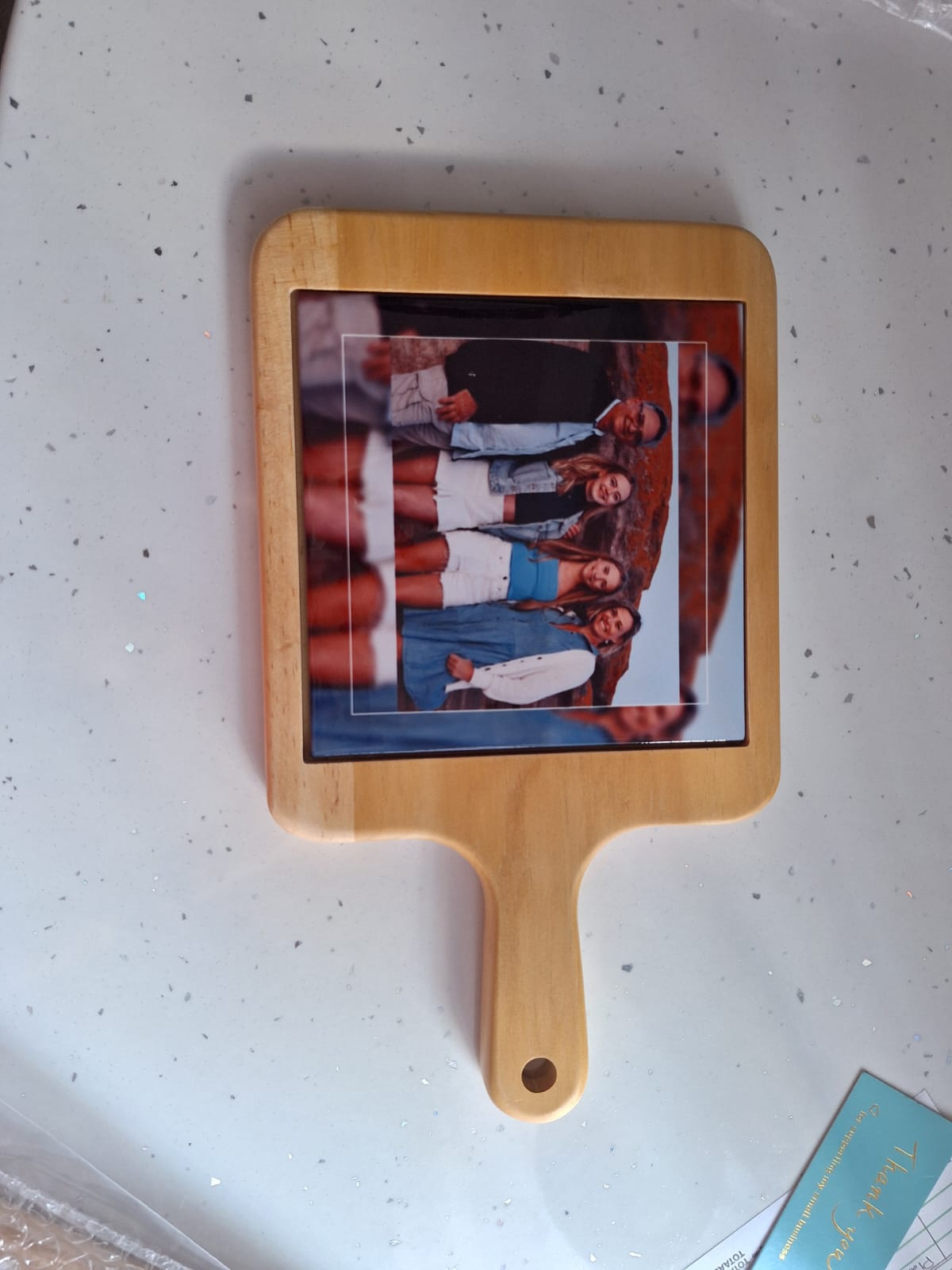 Custom Photo Wooden Serving Board – Personalized Ceramic Tile Cutting Board by Daisy's Printing